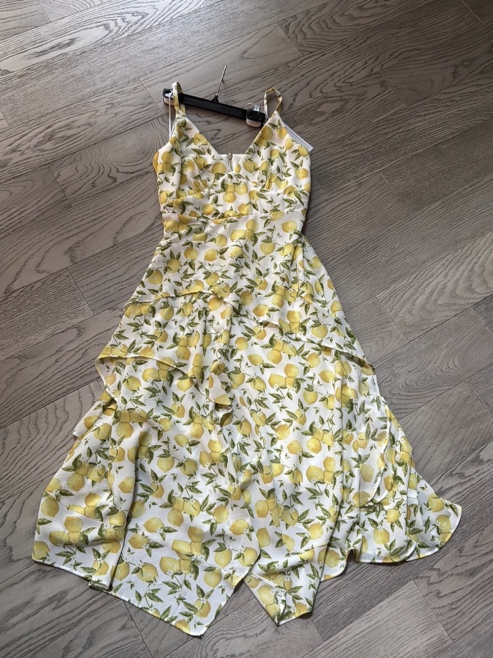 NEW Lemon Print Spaghetti Strap Dress - White & Yellow
